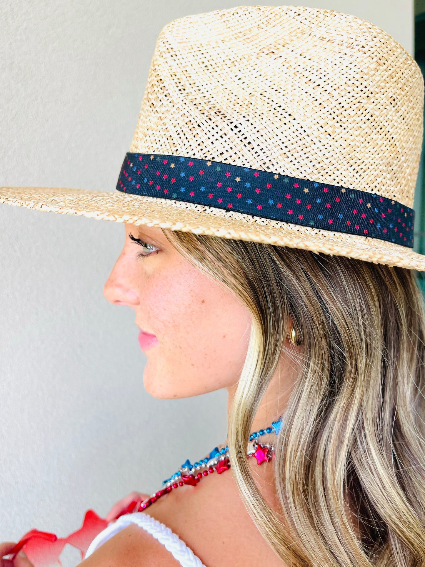 star confetti reversible elastic hat band lifestyle