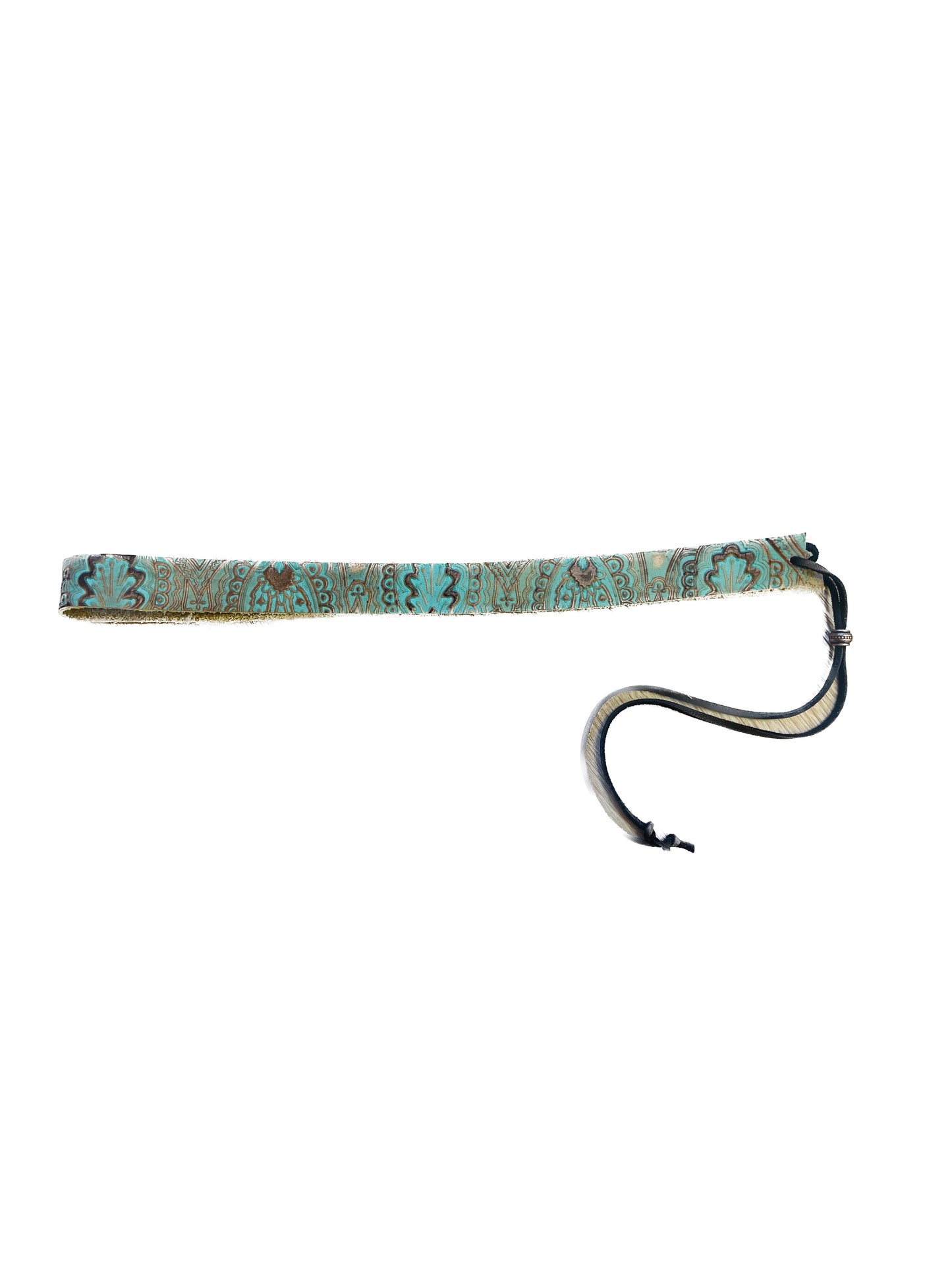 boho leather hat band agave turquoise