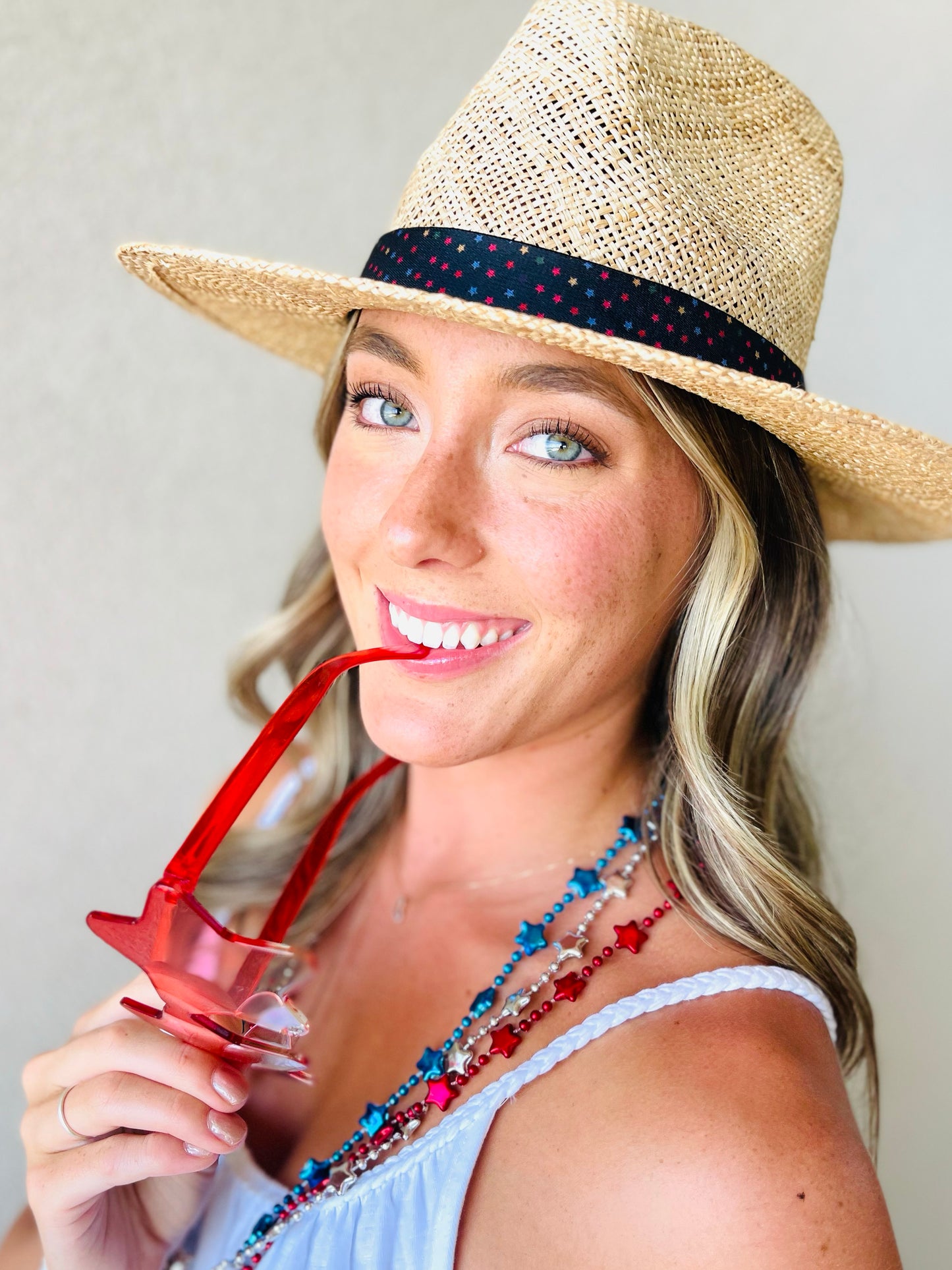 star confetti reversible elastic hat band lifestyle