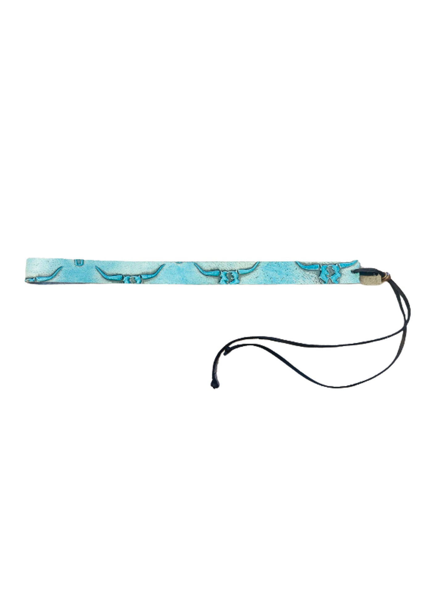 boho leather hat band turquoise steer