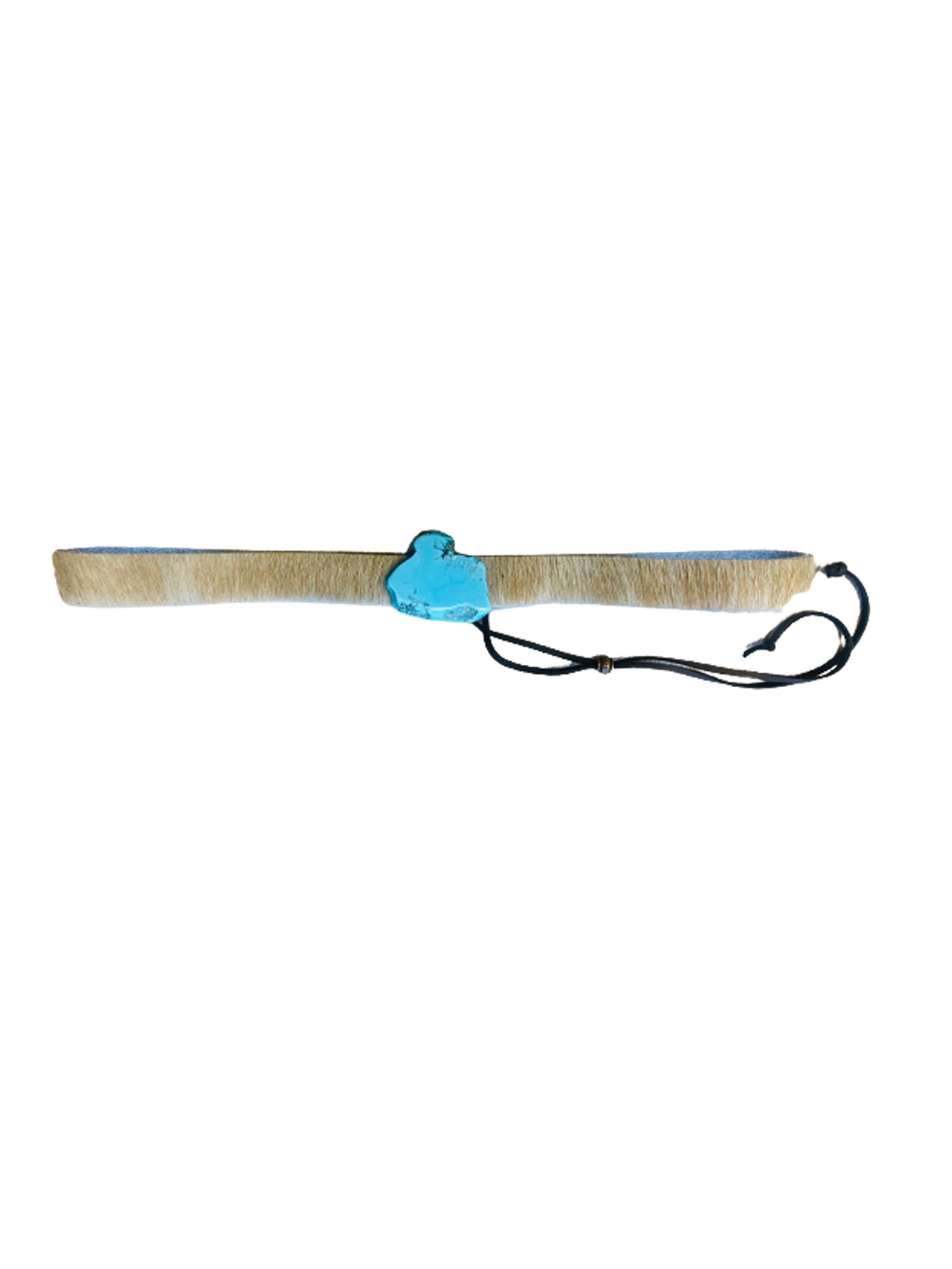 boho leather hat band hide + turquoise