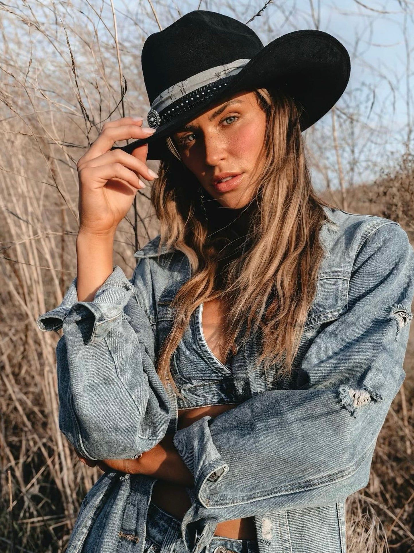 suede cowboy hat lifestyle
