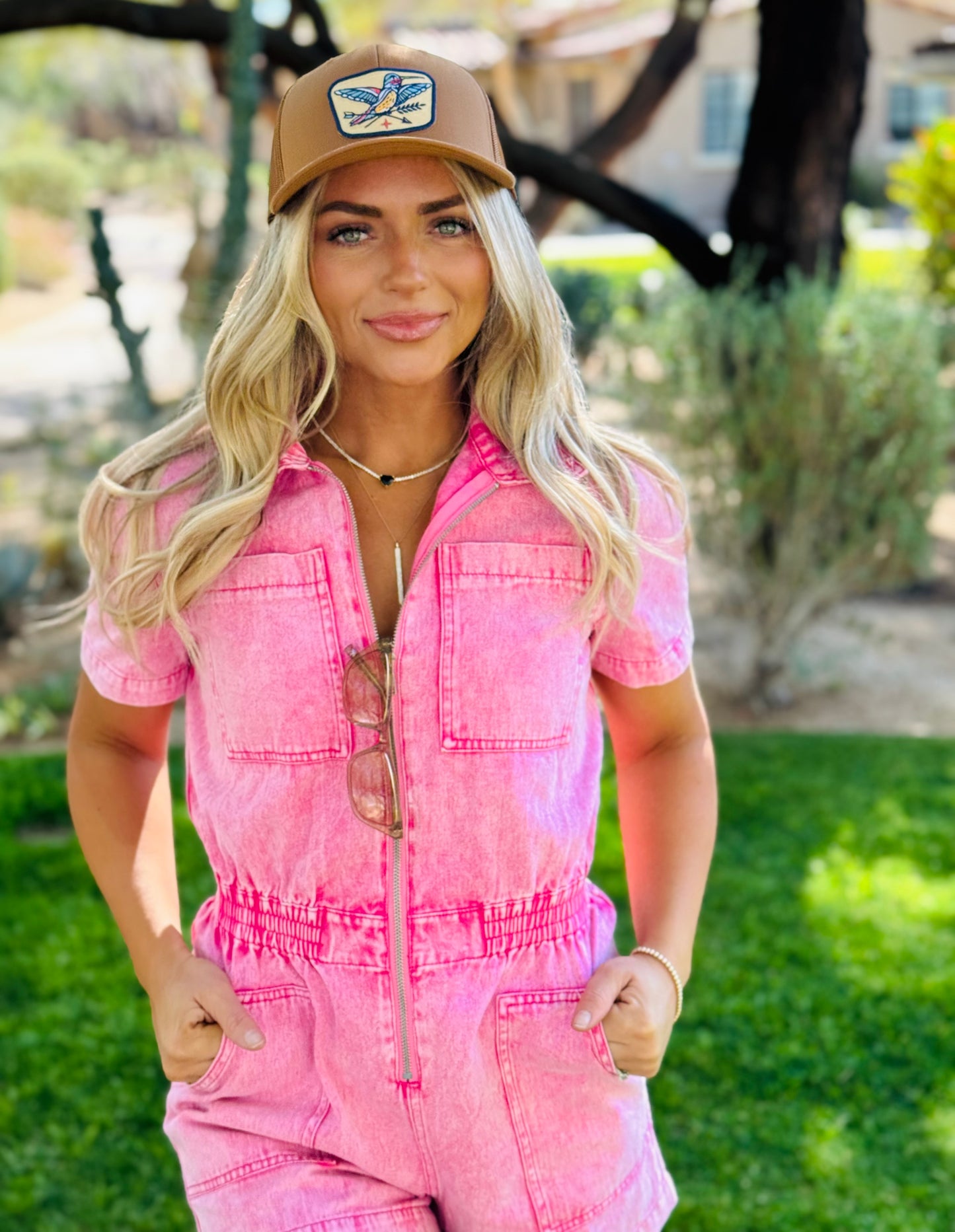 hummingbird trucker hat lifestyle