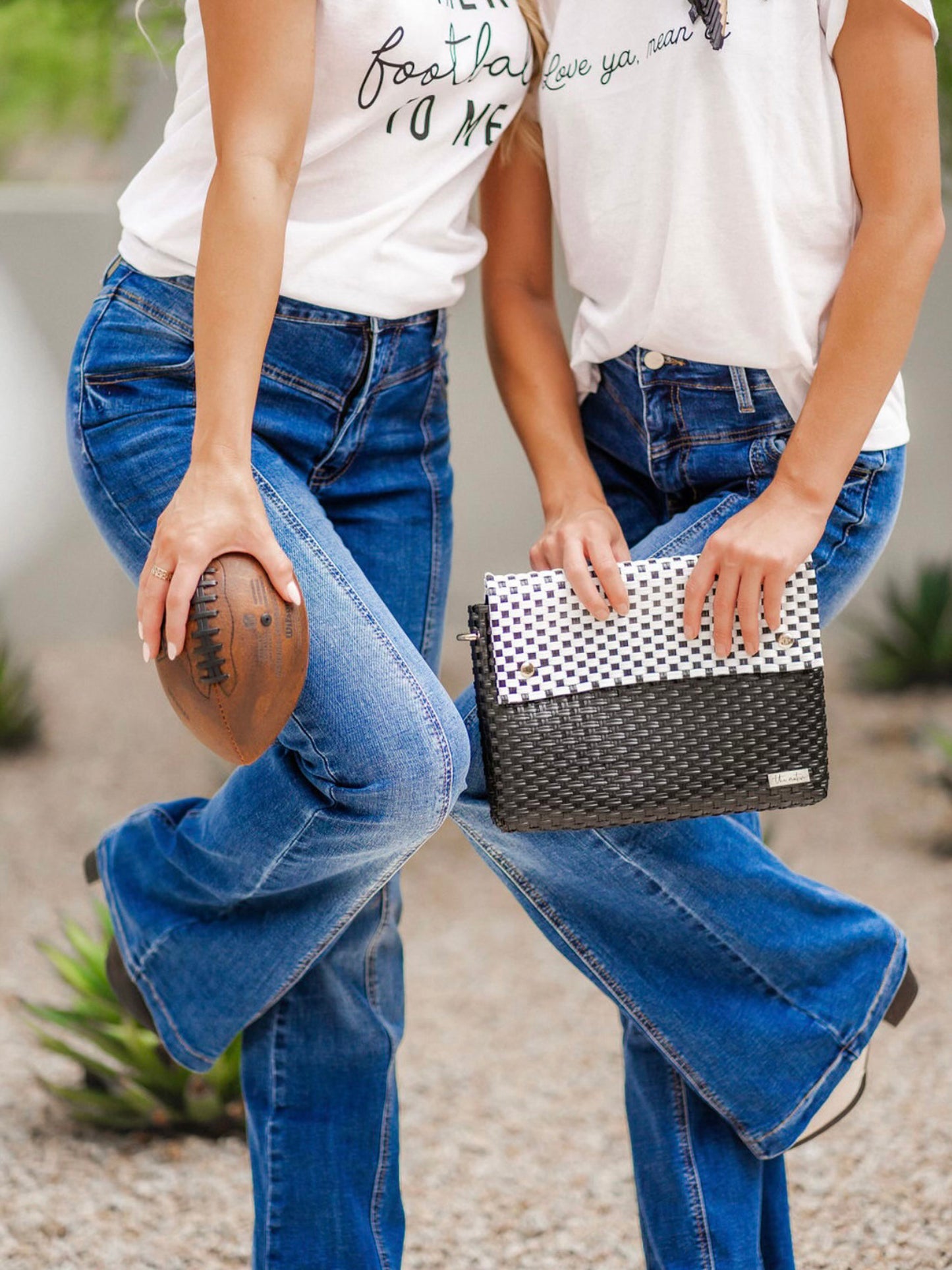 playa clutch black and white lifestyle