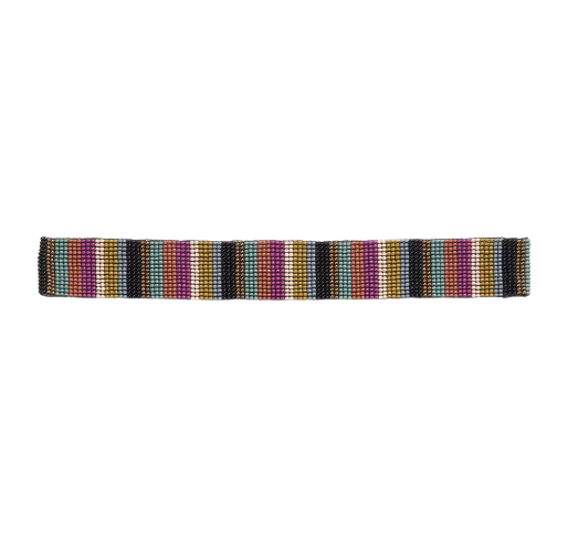 Striped Gold and fuchsia hat band