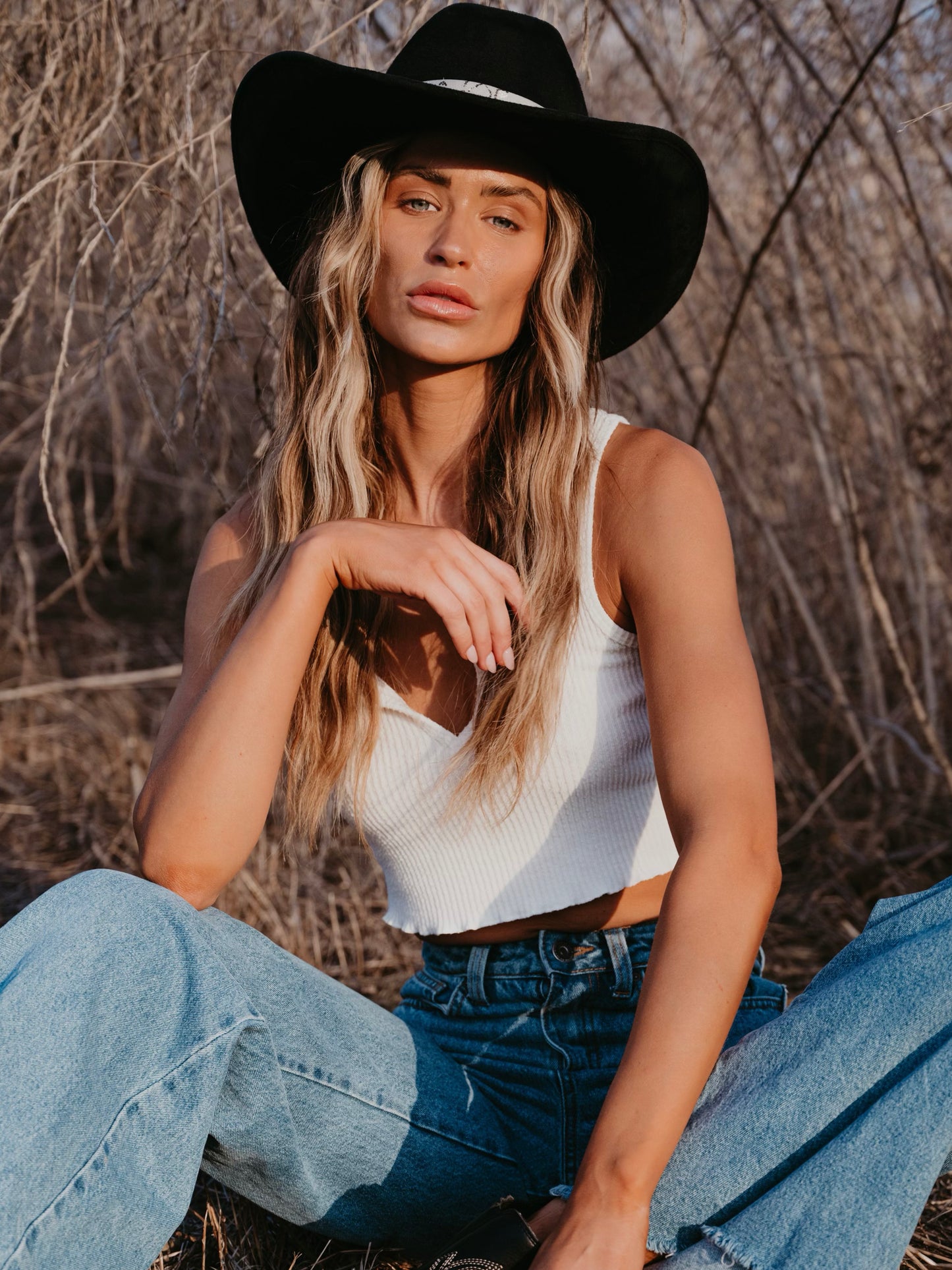 suede cowboy hat lifestyle