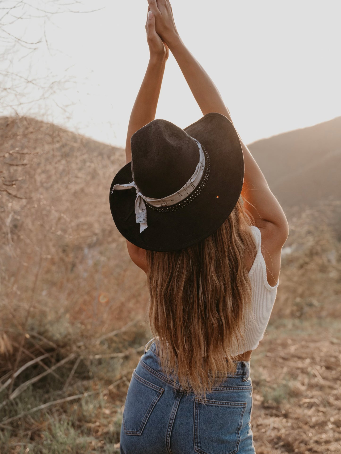 suede cowboy hat lifestyle