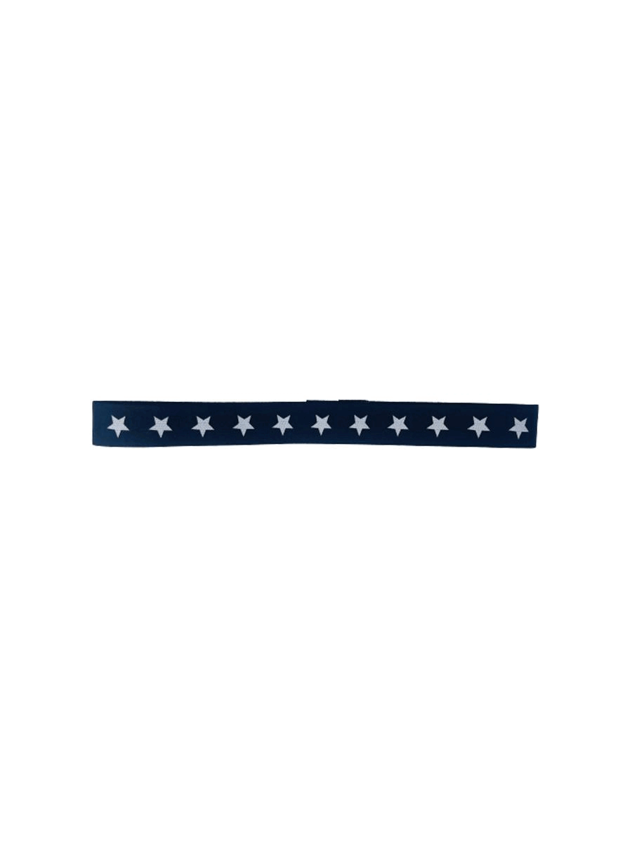 reversible white star elastic hat band