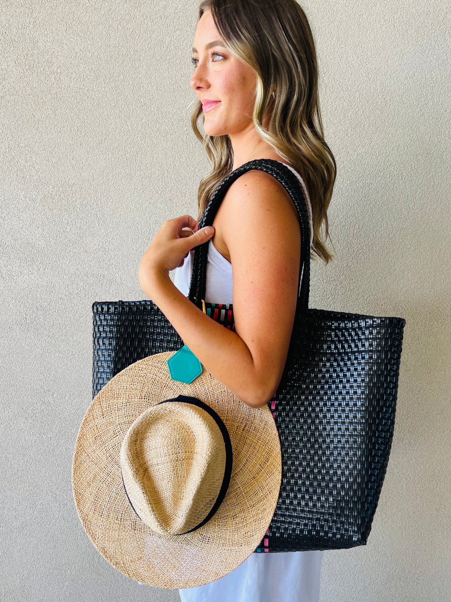hat attach turquoise with playa tote