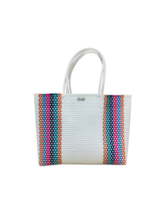 playa tote large colorful white