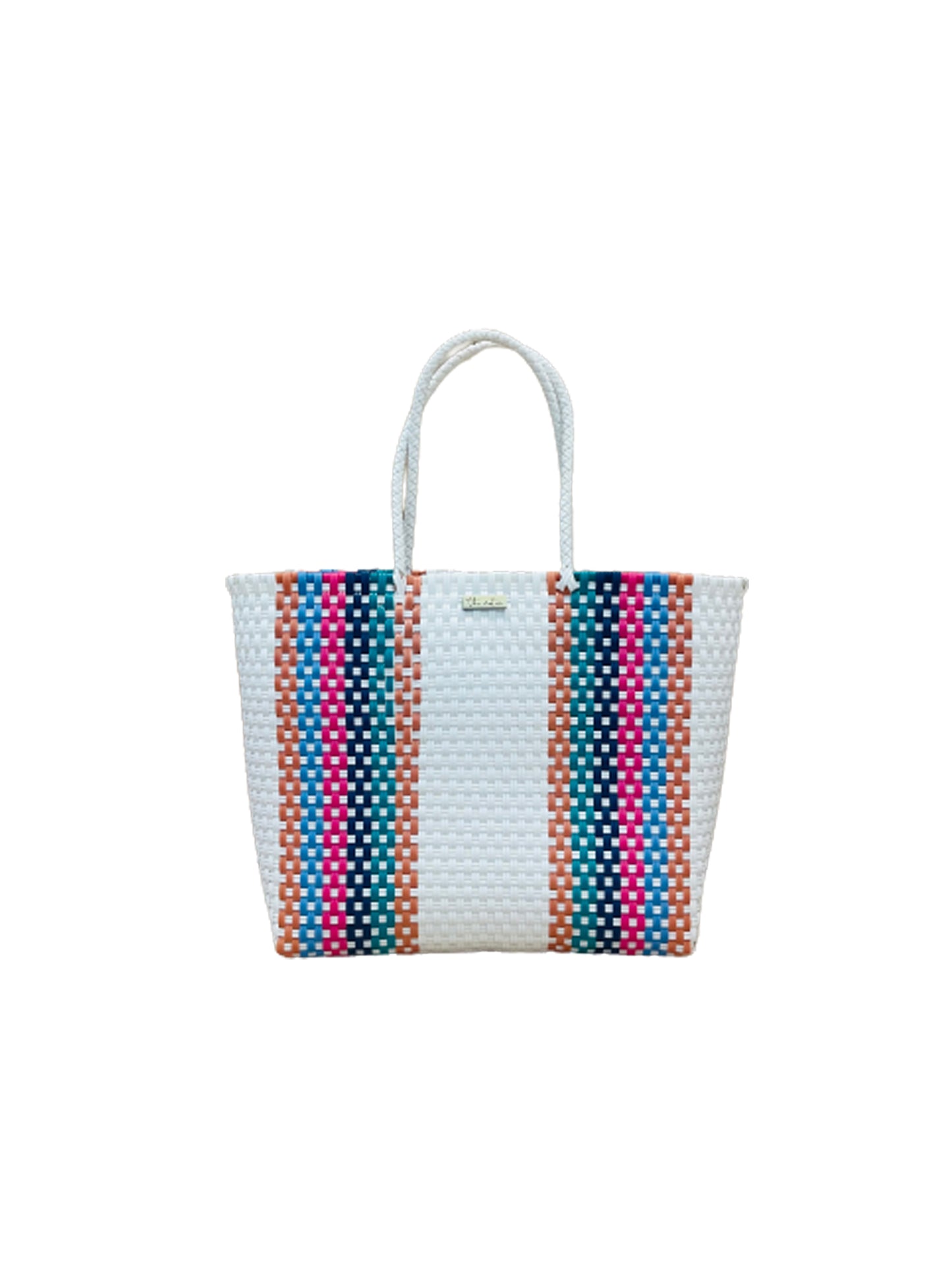 playa tote small colorful white