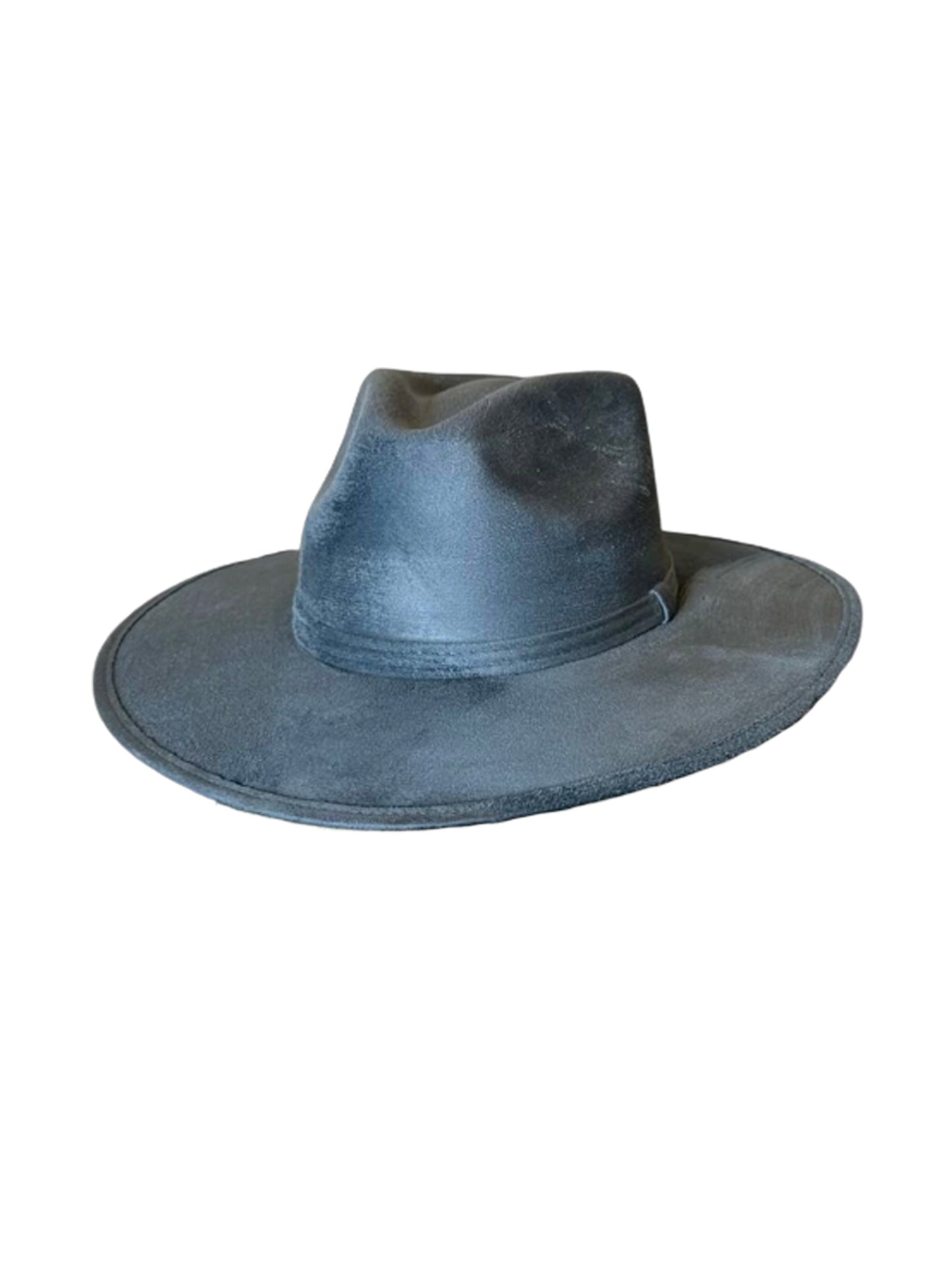 suede fedora hat Atlantic blue