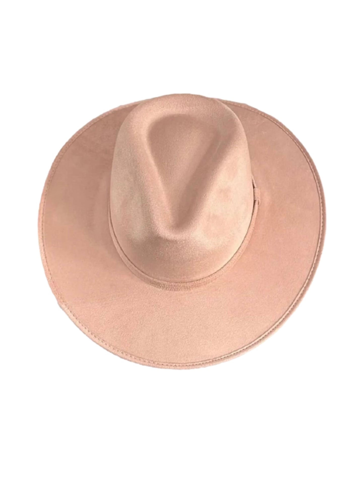 suede fedora hat blush