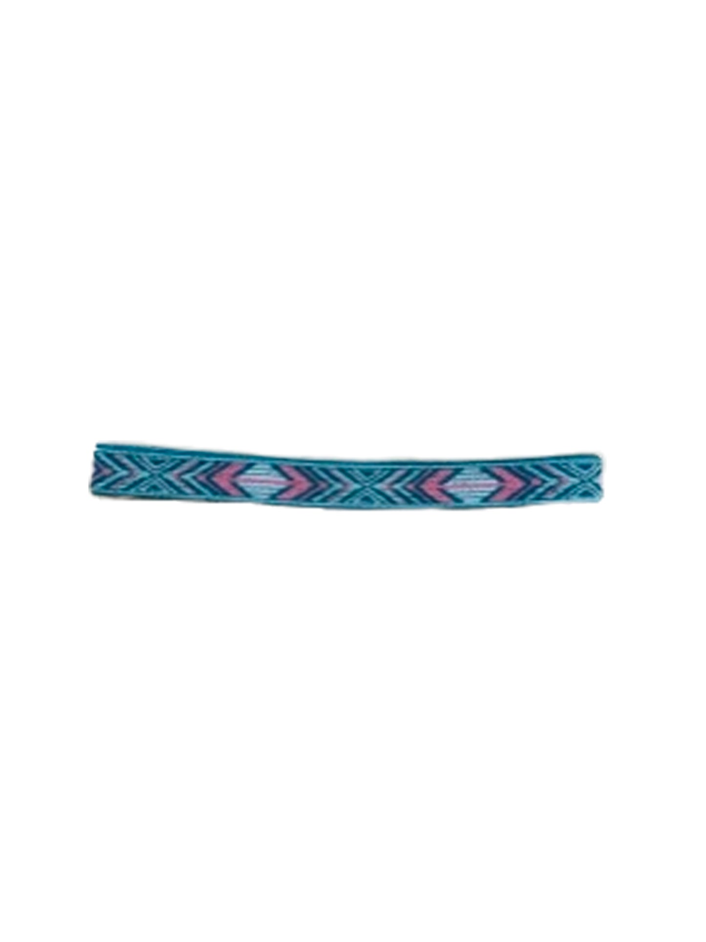 elastic hat band 1 inch teal tribal