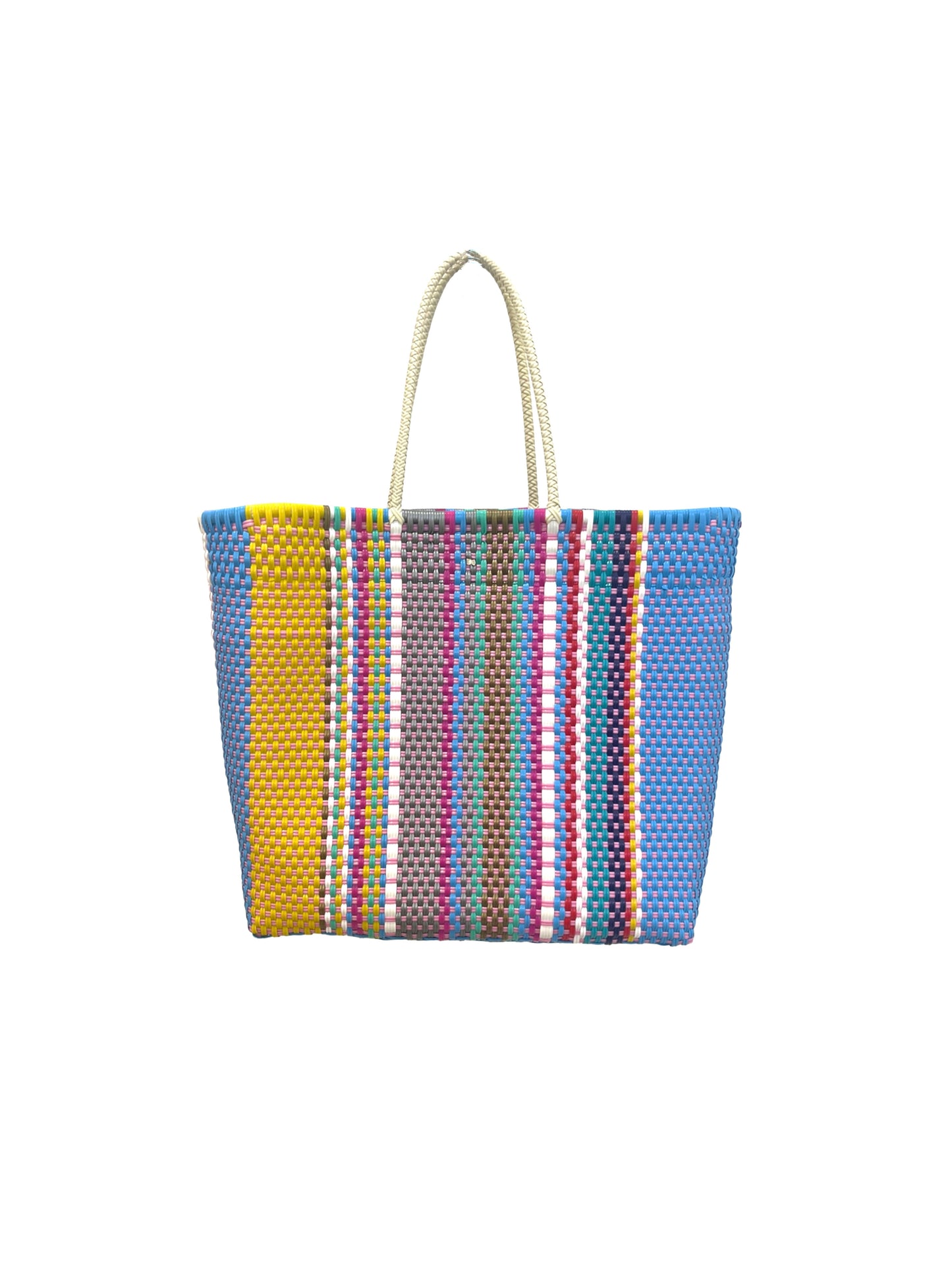 multicolored playa tote small back