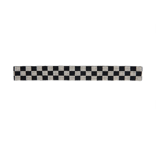Checkered black and white hat band