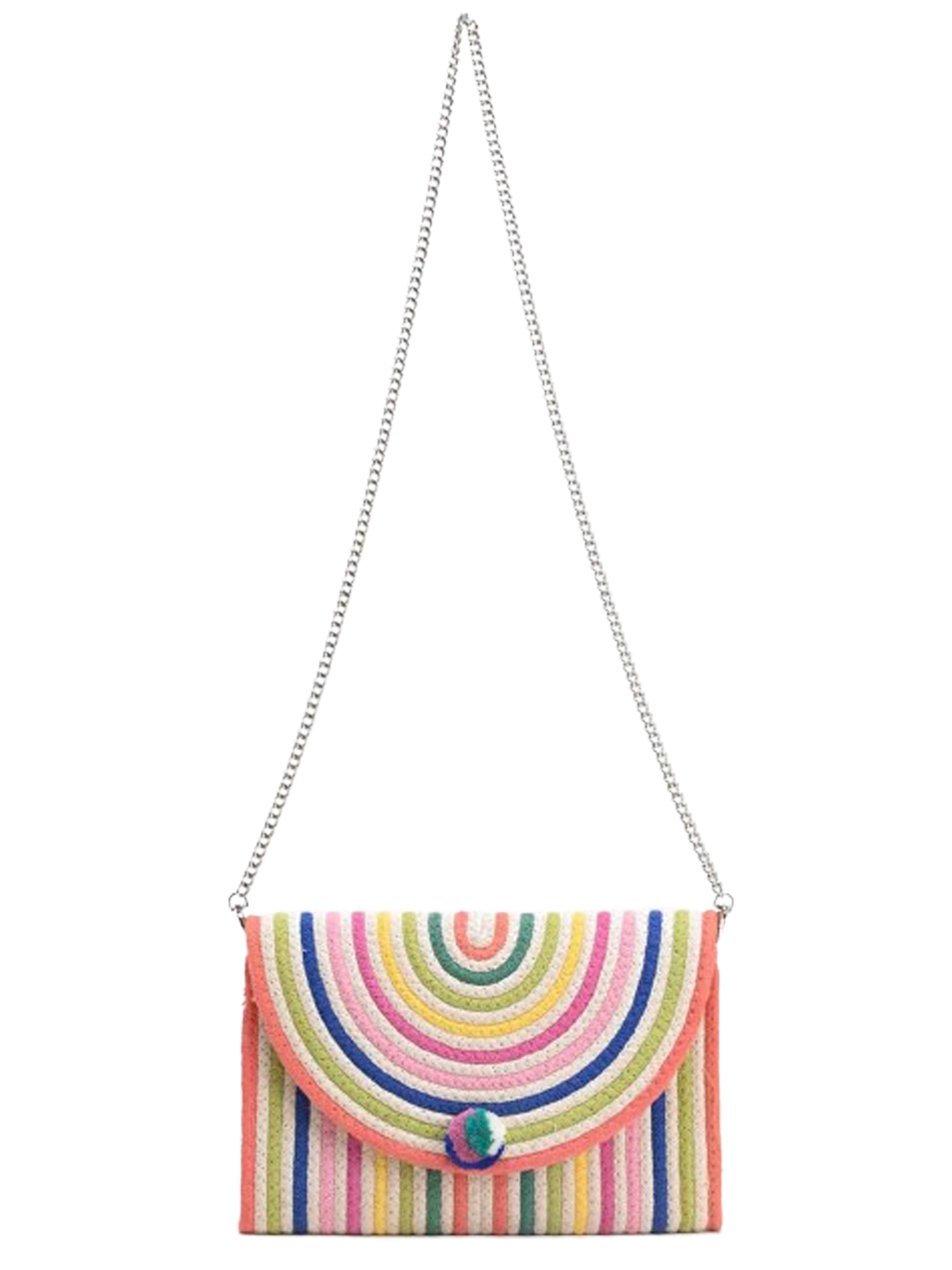 The Rainbow Embellished Purse front with chain