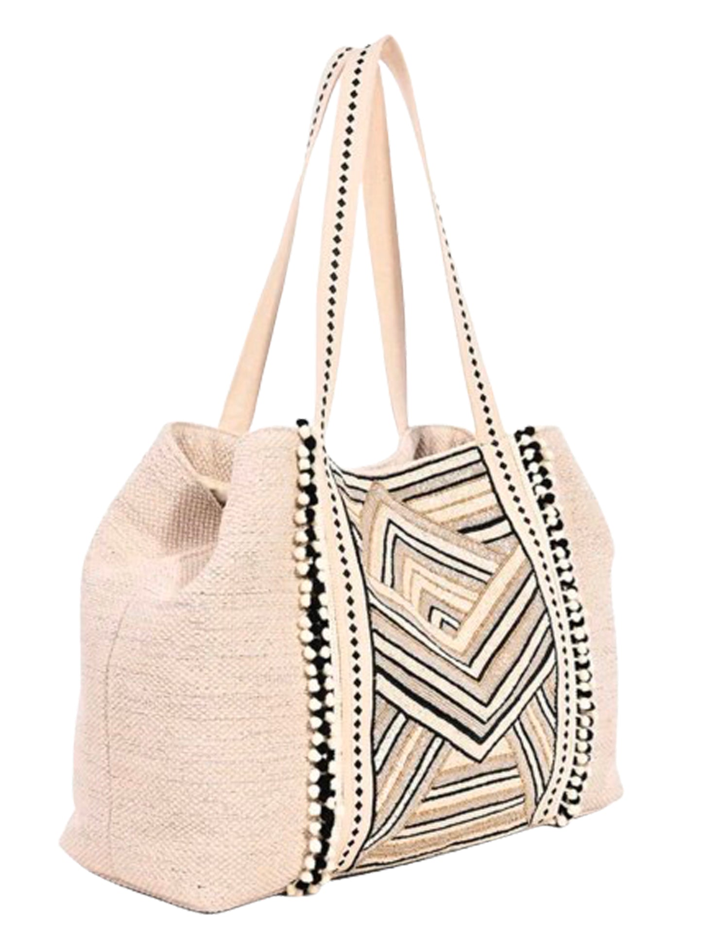 black metallic embellished tote