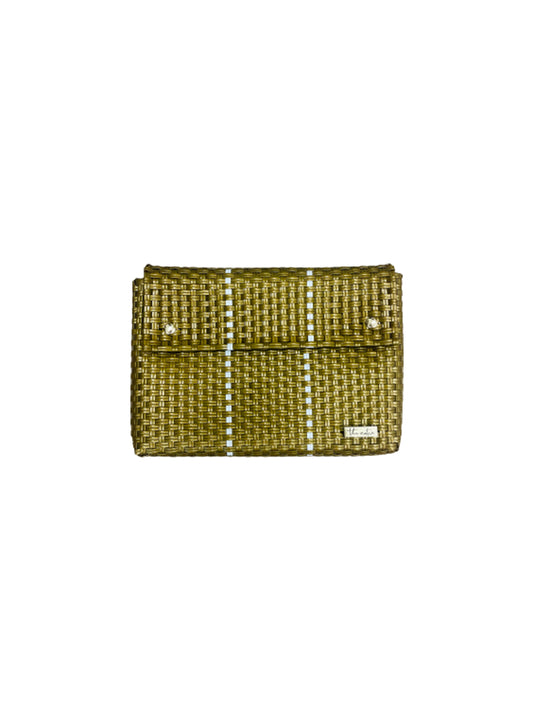 playa clutch gold + white