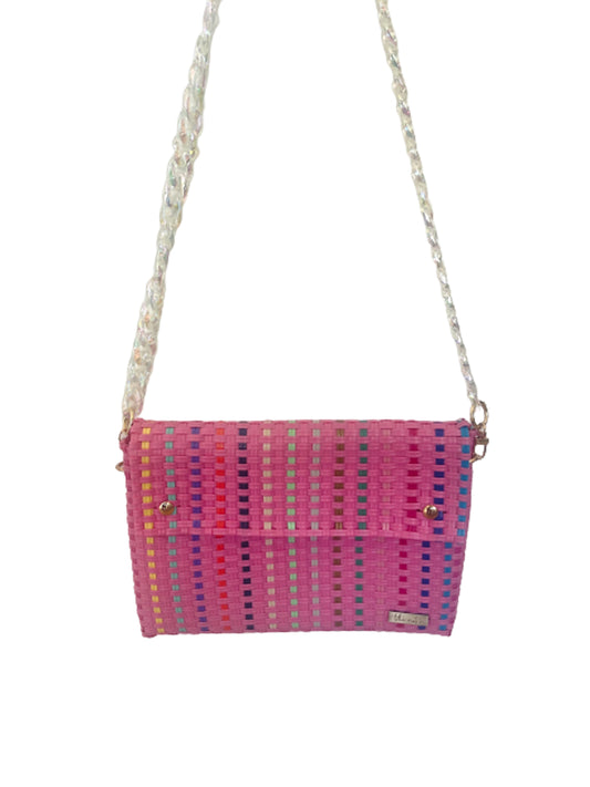 native crossbody colorful pink with clear