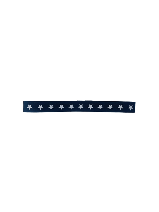 reversible white star elastic hat band