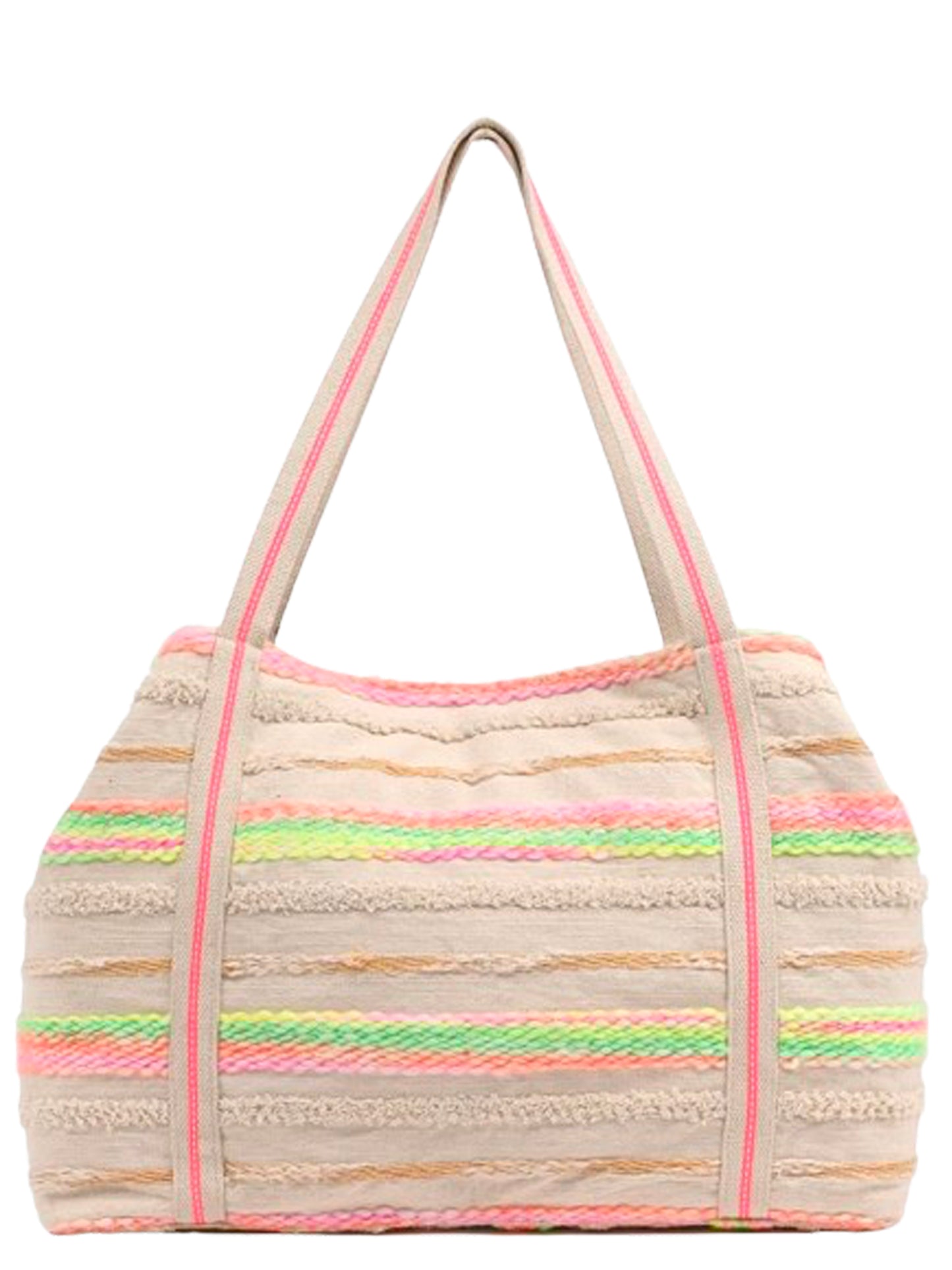 neon aztec embellished tote