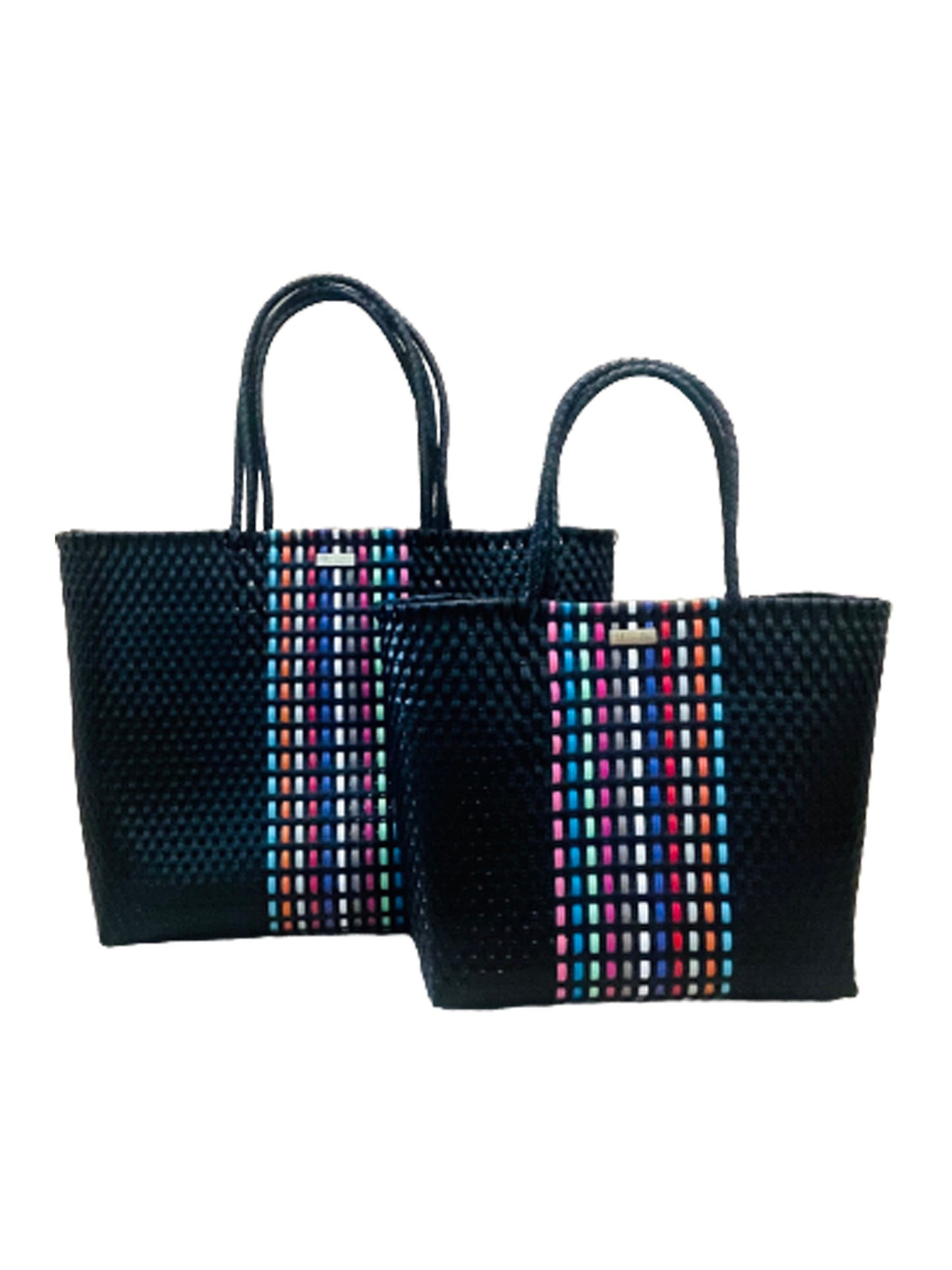 playa tote small and large colorful black
