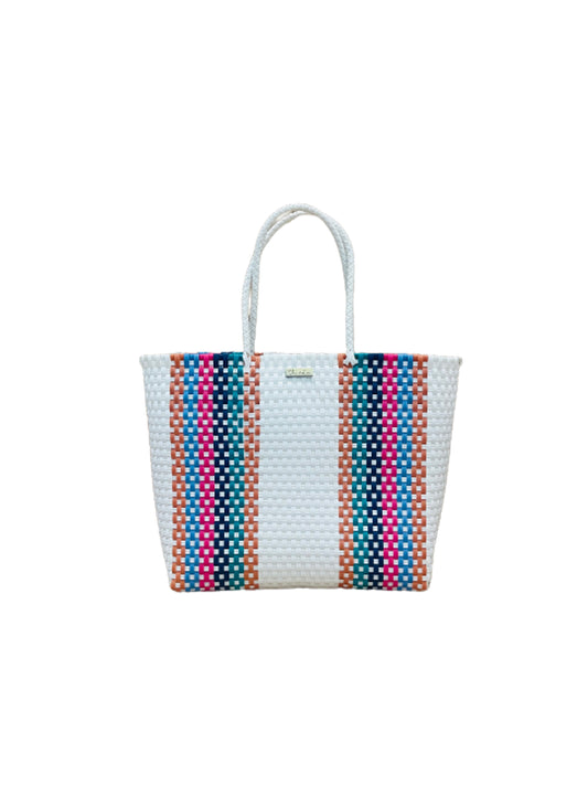 playa tote small colorful white