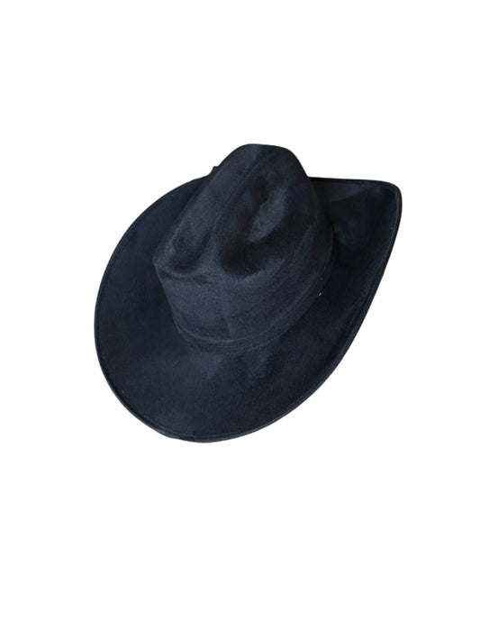 suede cowboy hat black