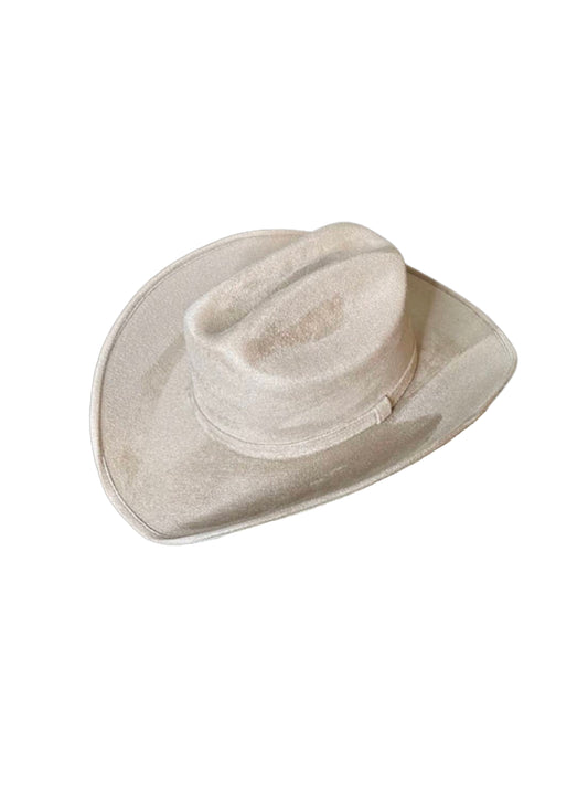 suede cowboy hat light gray