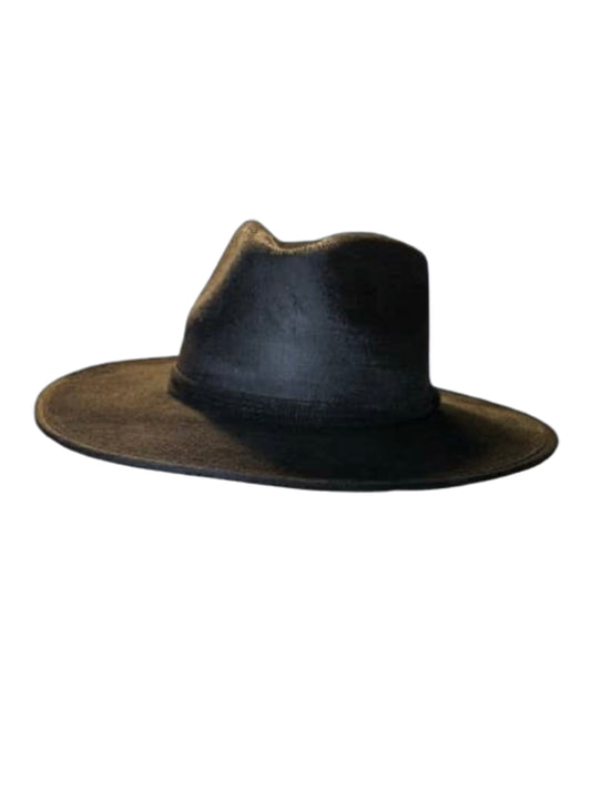 suede fedora hat black