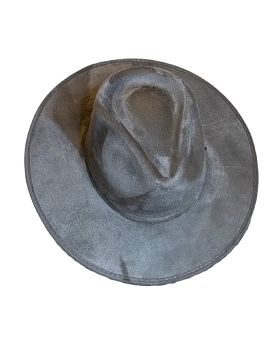 suede fedora hat charcoal