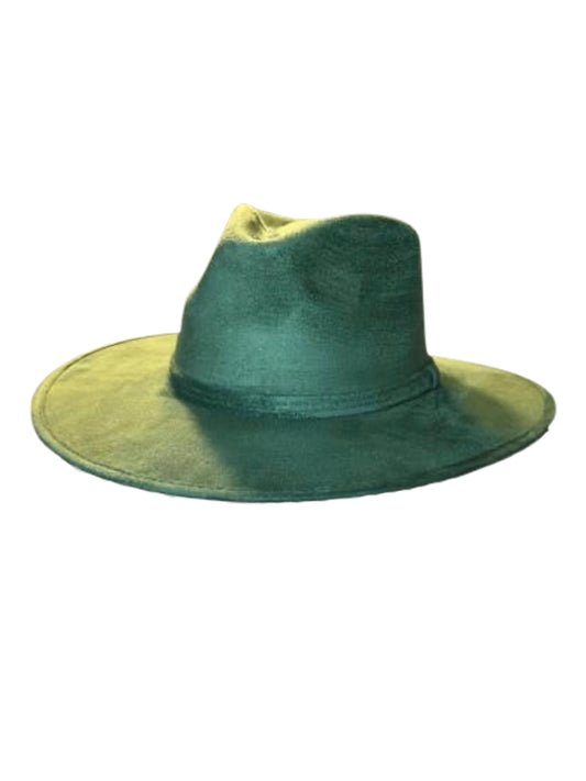suede fedora hat emerald