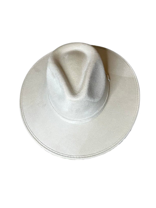 suede fedora hat ivory