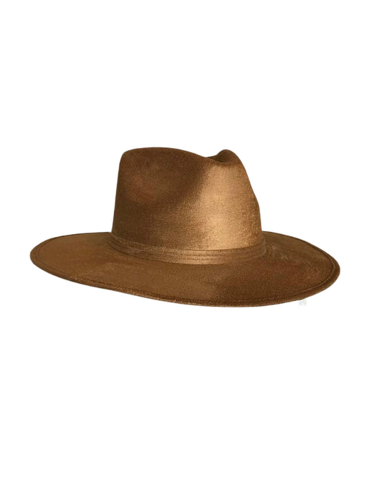 suede fedora saddle