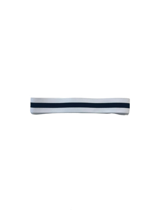 elastic hat band 1.5 inch white with black stripe