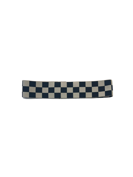 elastic hat band 2 inch black and tan checkered