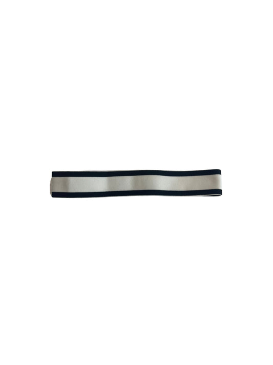 elastic hat band 1.5 inch white with 2 black stripes