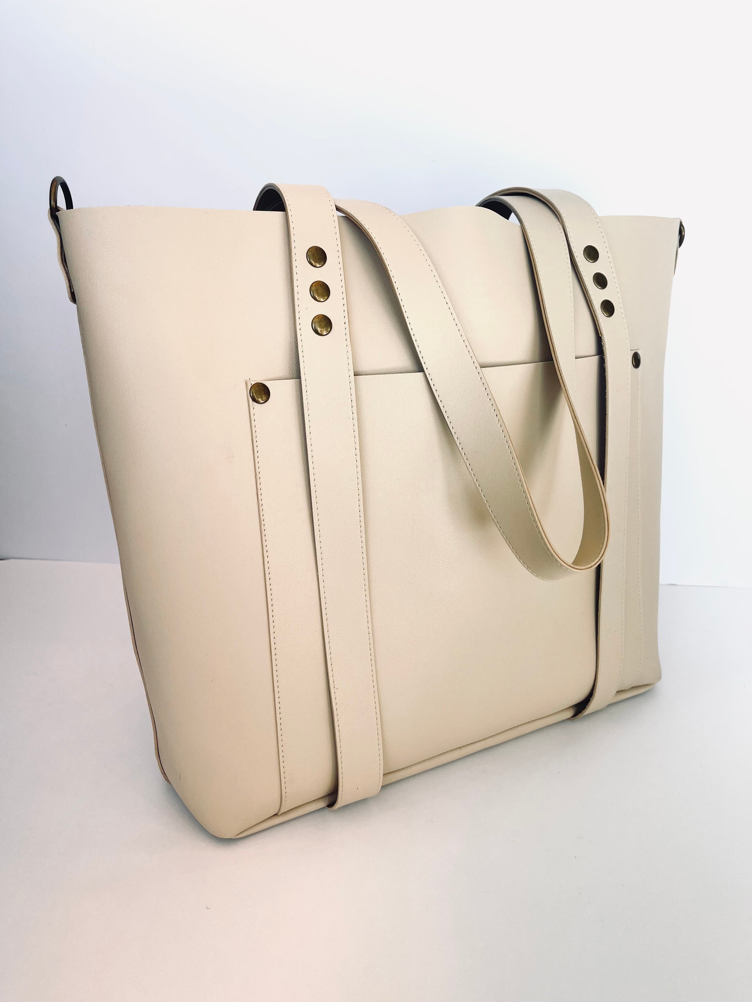 the everywhere tote ivory side