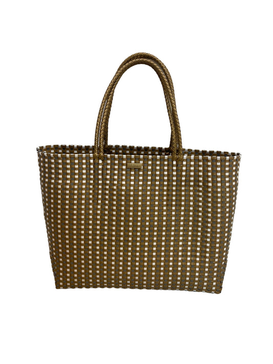 large playa tote grey, white and gold
