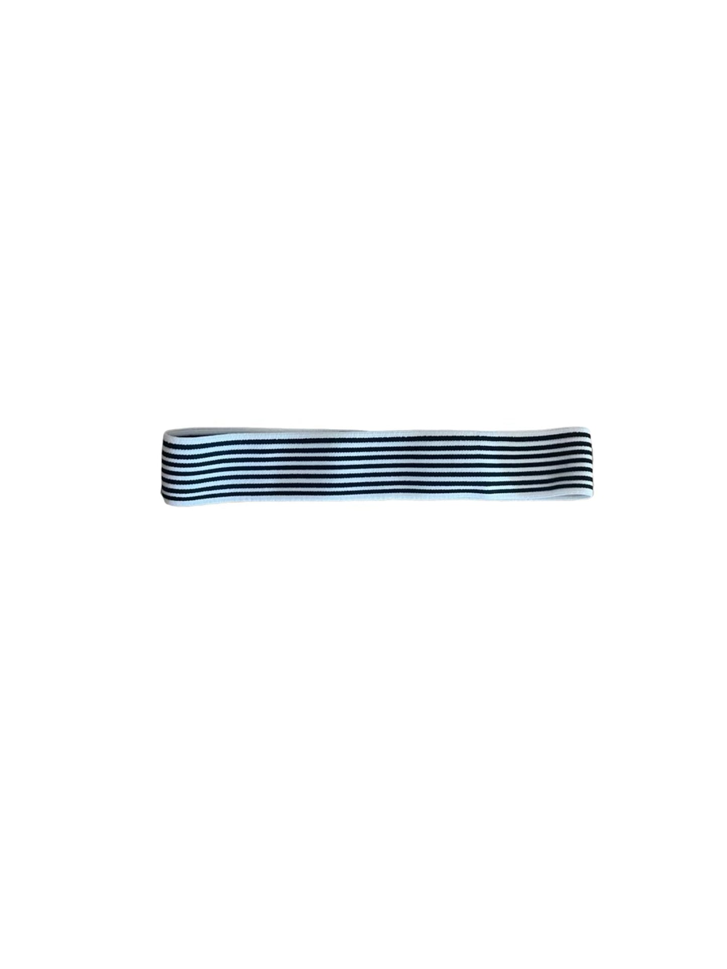 elastic hat band 1.5 inch black and white multi stripe