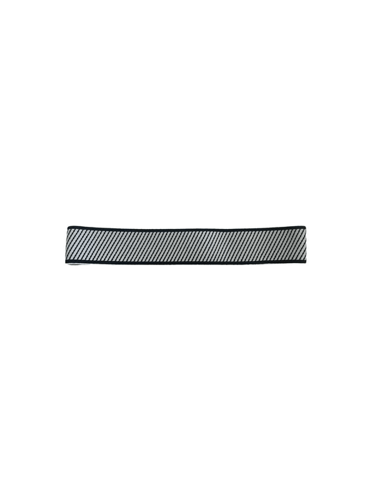 elastic hat band 1.5 inch reversible tan and black diagonal stripe